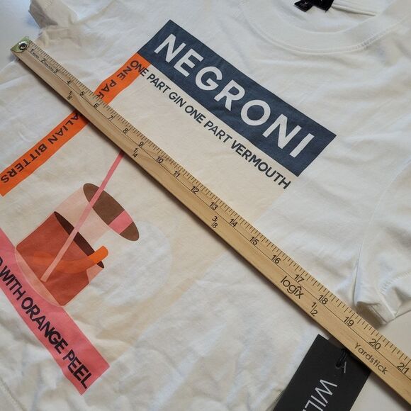 NEW WILDFOX NEGRONI MIXED DRINK COCKTAIL BARTENDER TEE TSHIRT M MEDIUM NWT - Picture 2 of 7